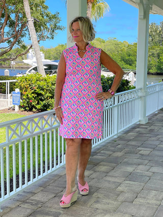 PALM TREE SIESTA COLLAR DRESS LULU-B