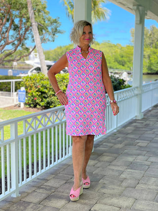 PALM TREE SIESTA COLLAR DRESS LULU-B