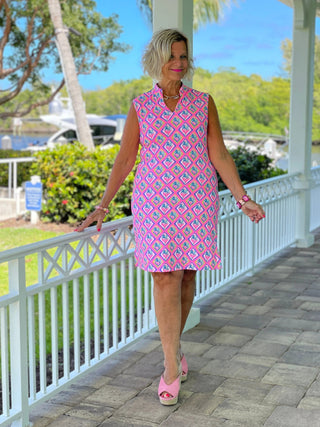 PALM TREE SIESTA COLLAR DRESS LULU-B