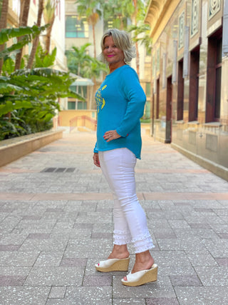 AQUA TURTLE SWEATER LULU-B