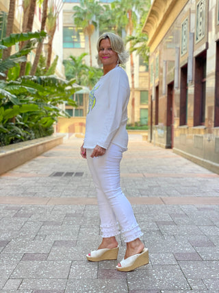 WHITE TURTLE SWEATER LULU-B