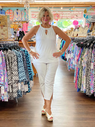 WHITE  KEYHOLE TOP FINAL SALE LULU-B