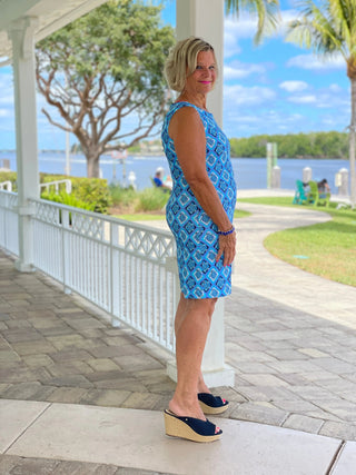 BAHAMA BLUE SHIFT DRESS LULU-B