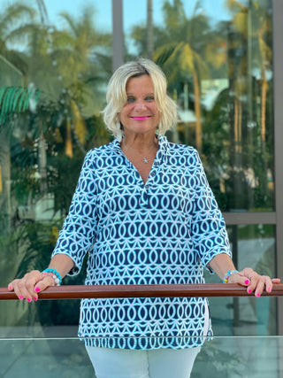 MELINA BLUE TUNIC - Cathys Place