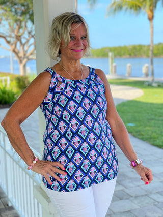 PINEAPPLE VACA HALTER TOP LULU-B