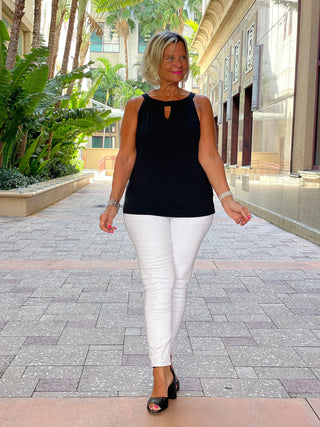 BLACK  KEYHOLE TOP FINAL SALE LULU-B