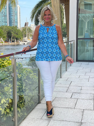 BAHAMA BLUE KEYHOLE TOP LULU-B