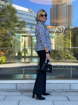 SNOW LEOPARD RUFFLE TOP - Cathys Place