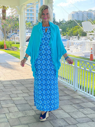 BAHAMA BLUE TURTLE KEYHOLE MAXI guy LULU-B