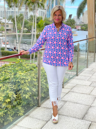 PINK STARFISH BEACH ZIPPER - Cathys Place