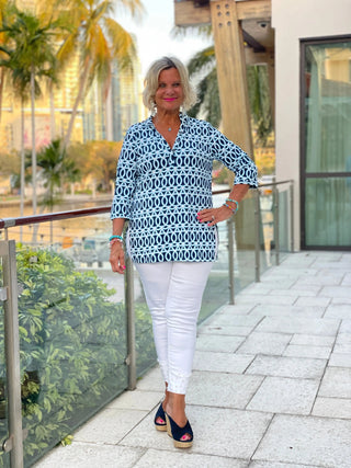 MELINA BLUE TUNIC - Cathys Place