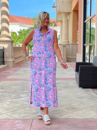 CAROLINA PAISLEY RUFFLE MAXI LULU-B