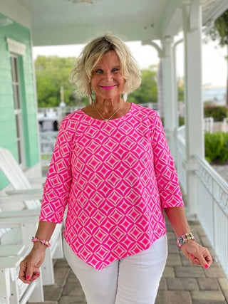 PINK DIAMONDS ASYMMETRIC TOP LULU-B