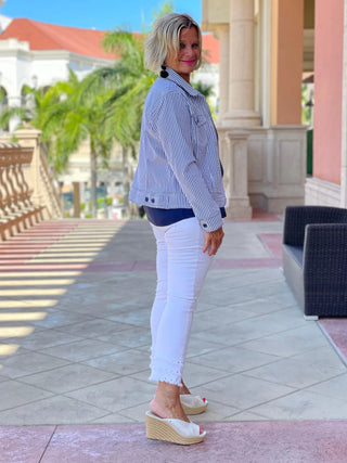 KEY WEST NAVY SEERSUCKER JACKET LULU-B
