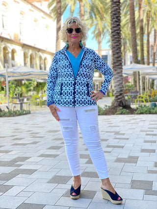 MELINA BLUE FULL ZIPPER - Cathys Place