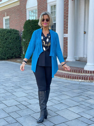 SKY BLUE MESH RUFFLE WRAP LULU-B