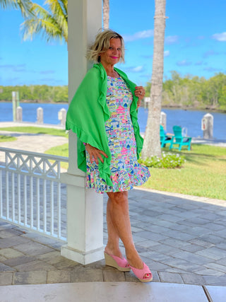 TIKI ESCAPE HALTER RUFFLE DRESS LULU-B