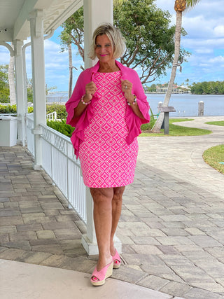 PINK DIAMONDS SHIFT DRESS LULU-B