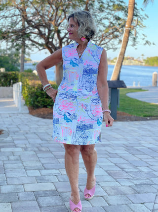 POST CARDS OF LOVE COLLAR DRESS - Cathys Place