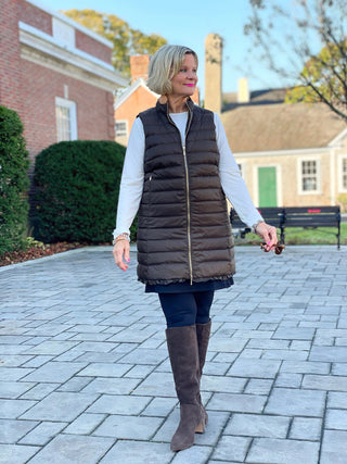 LULU-B OLIVE PUFFER VEST LULU-B