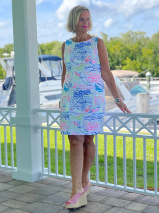 POST CARDS OF LOVE SHIFT DRESS - Cathys Place