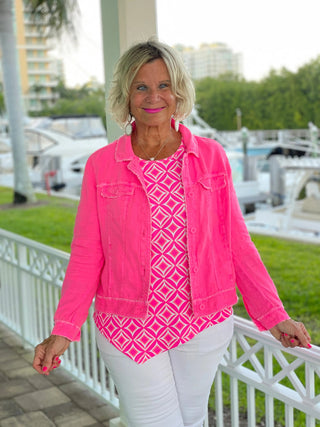 PINK DIAMONDS ASYMMETRIC TOP LULU-B