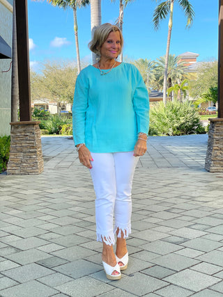 AQUA LONG WAFFLE SLEEVE - Cathys Place