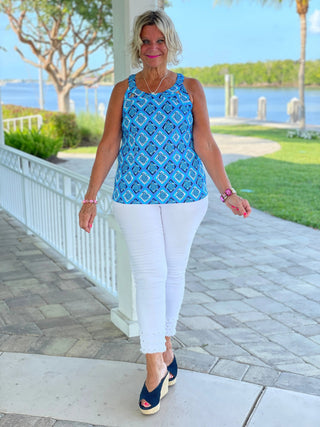 BAHAMA BLUE TURTLE HALTER TOP LULU-B