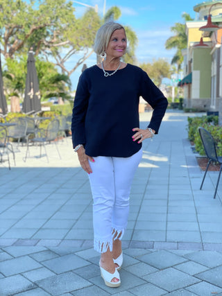 BLACK LONG WAFFLE COTTON - Cathys Place