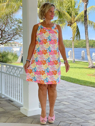 PALM BEACH GARDEN HALTER DRESS - Cathys Place