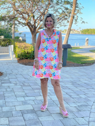 PALM BEACH GARDEN RUFFLE DRESS - Cathys Place