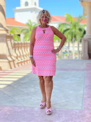 CANDY PINK KEYHOLE DRESS LULU-B