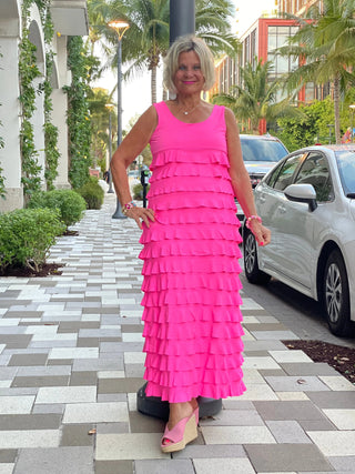 HOT PINK CHA CHA MAXI DRESS LULU-B