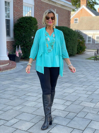 SEAFOAM  MESH RUFFLE WRAP LULU-B