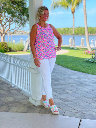 PALM TREE SIESTA HALTER TOP LULU-B