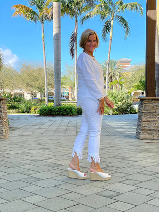 WHITE LONG WAFFLE SLEEVE - Cathys Place