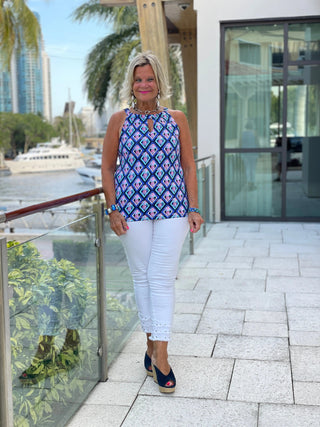 PINEAPPLE VACATION KEYHOLE TOP LULU-B