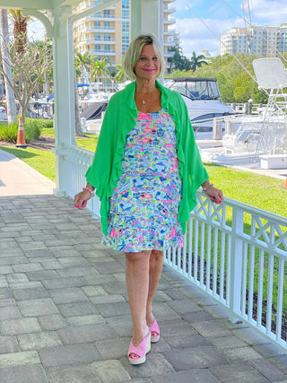 TIKI ESCAPE LAYERED RUFFLE DRESS LULU-B