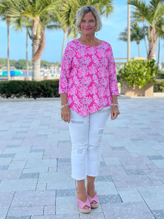 PINK LANE ASYMMETRIC TOP - Cathys Place