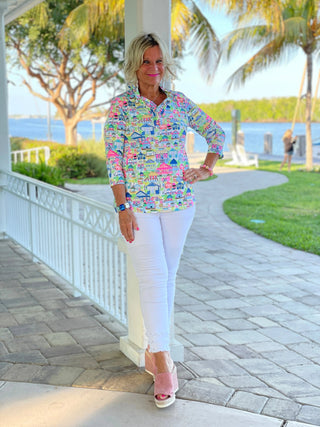 TIKI ESCAPE RUFFLE TOP LULU-B