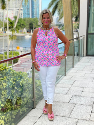 PALM TREE SIESTA KEYHOLE TOP LULU-B