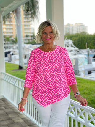 PINK DIAMONDS ASYMMETRIC TOP LULU-B