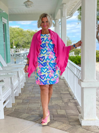 SECRET LOVE HEARTS SHIFT DRESS LULU-B