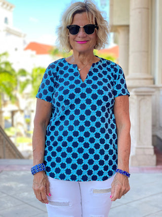 SEASIDE BLUE SHORT SLEEVE LULU-B