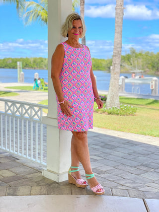 PALM TREE SIESTA SHIFT DRESS LULU-B