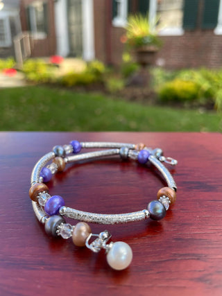FRESH WATER PEARL LILAC BRACELET WRAP - Cathys Place