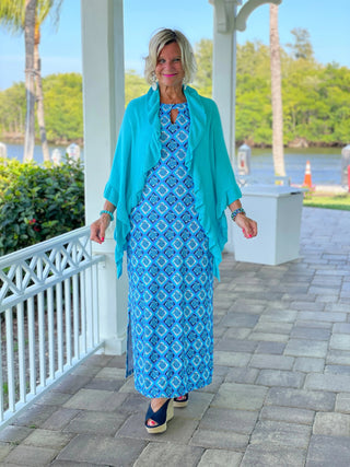 BAHAMA BLUE TURTLE KEYHOLE MAXI guy LULU-B