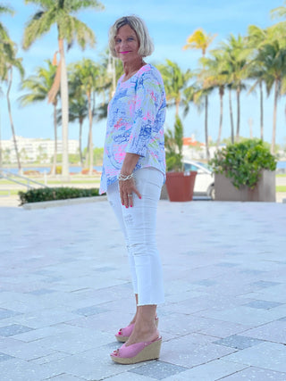 POST CARDS OF LOVE ASYMMETRIC TOP - Cathys Place