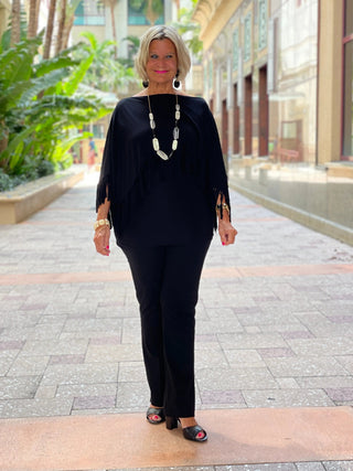 BLACK FRINGE TOP Cathys Place