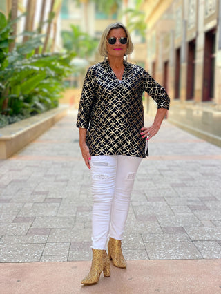LULU-B BLACK GOLD LEME TUNIC LULU-B